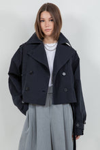 Load image into Gallery viewer, Natalie Cropped Trench Navy