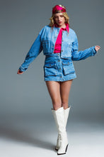Load image into Gallery viewer, Kany Cargo Denim Skort