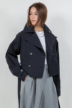 Load image into Gallery viewer, Natalie Cropped Trench Navy