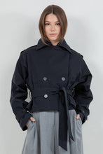 Load image into Gallery viewer, Natalie Cropped Trench Navy