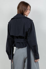 Load image into Gallery viewer, Natalie Cropped Trench Navy