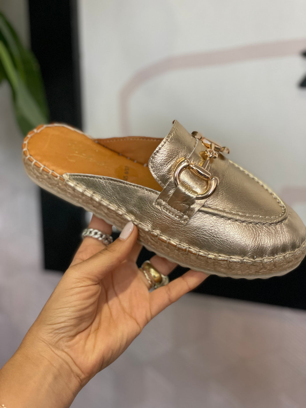 42 Gold -Anri Loafer Mules-