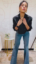 Load and play video in Gallery viewer, Ximena Flare Jeans With Stitching Detail
