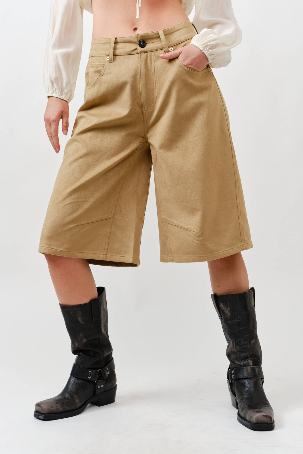 Amber Bermuda Suede Shorts
