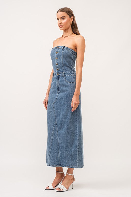 Jennie Corset Denim Dress