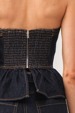 Load image into Gallery viewer, Tayla Peplum Denim corset
