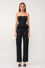 Load image into Gallery viewer, Tayla Peplum Denim corset
