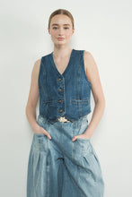 Load image into Gallery viewer, Denim Tuxedo Vest
