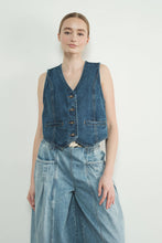 Load image into Gallery viewer, Denim Tuxedo Vest
