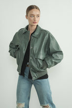 Load image into Gallery viewer, Jodana Faux Leather Bomber Jacket
