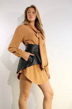 Load image into Gallery viewer, Blake Shirt Dress + Leather Skirt
