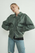 Load image into Gallery viewer, Jodana Faux Leather Bomber Jacket
