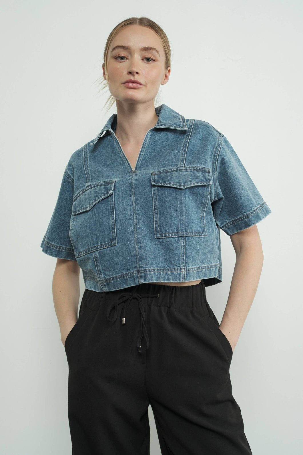 Macielle Denim Top