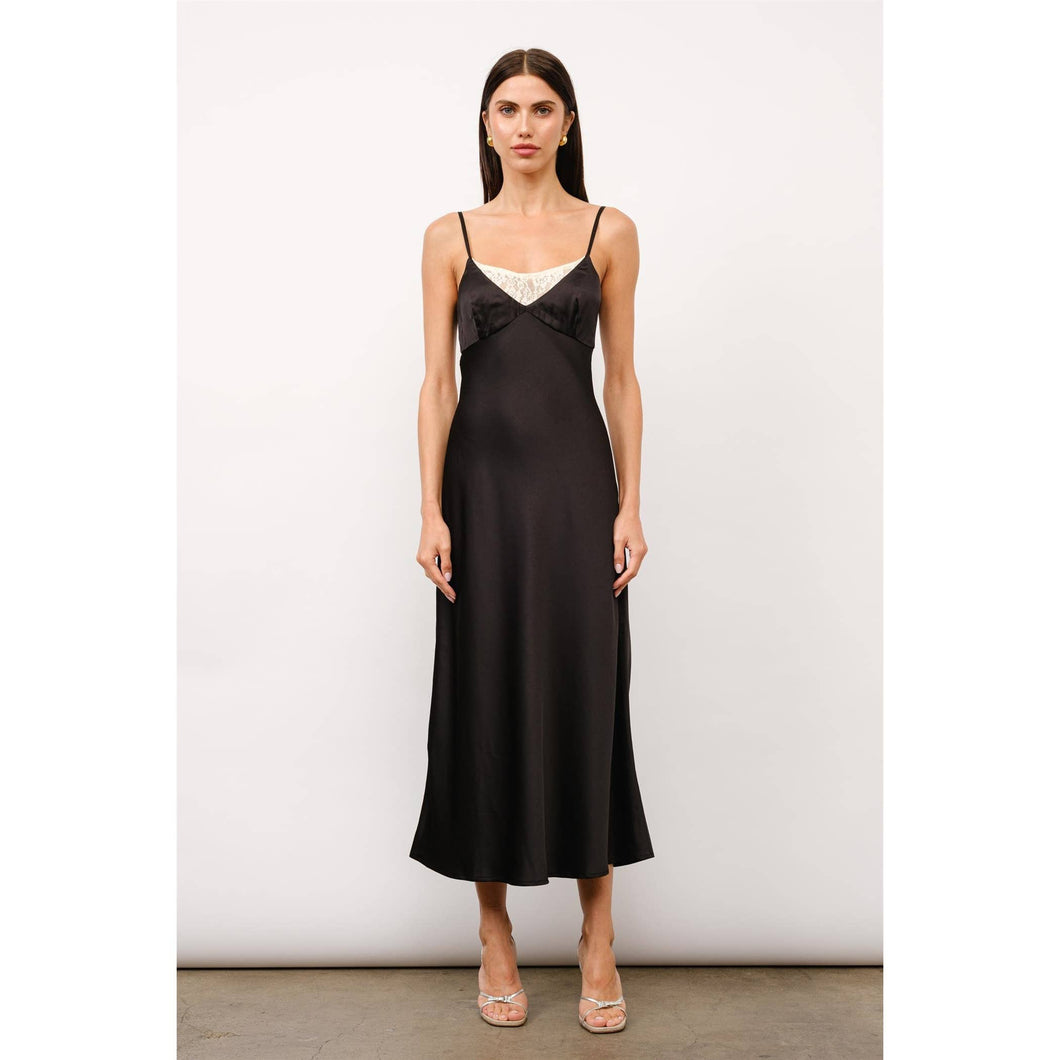 Ruby Lace Detailed Satin Dress