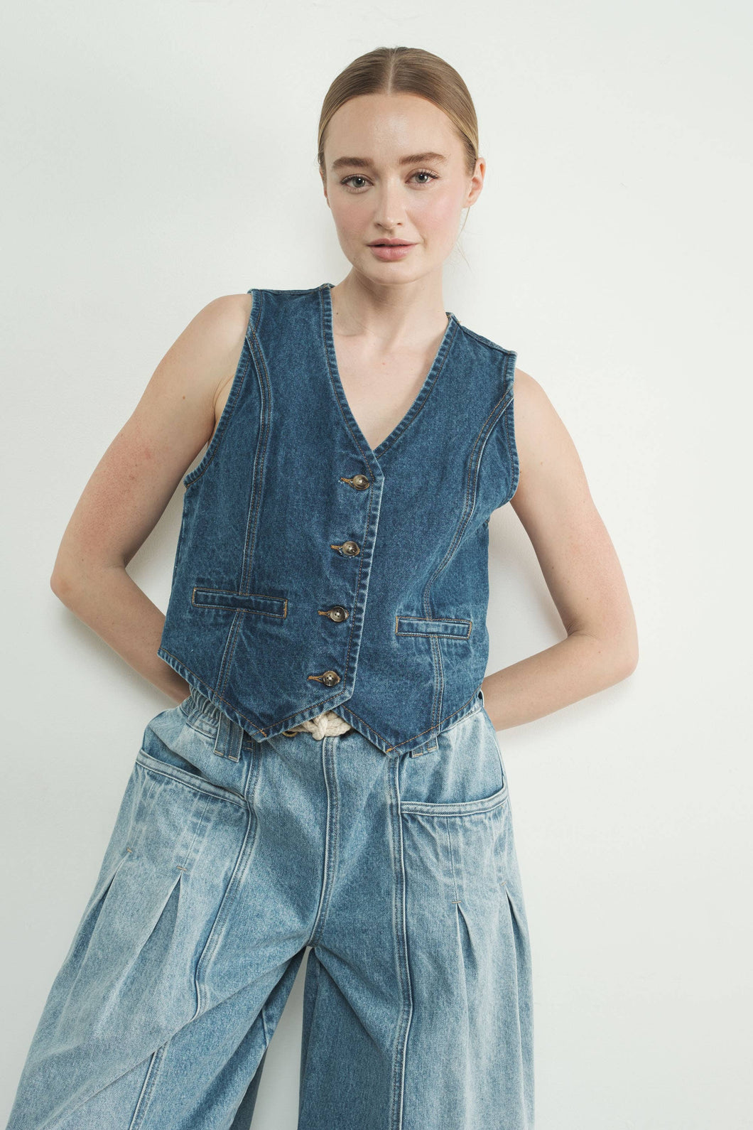 Denim Tuxedo Vest