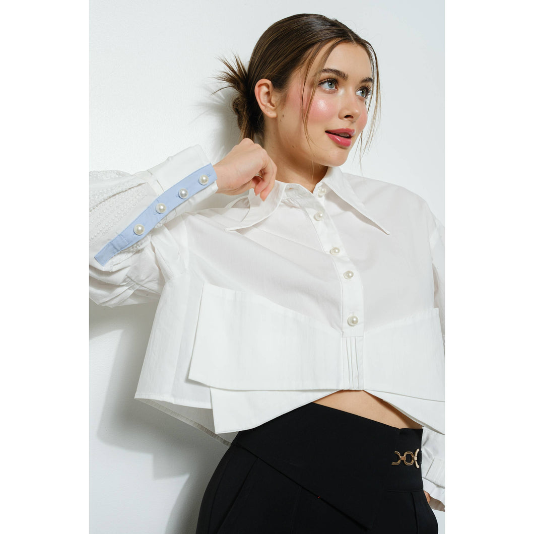 Miley Structured Cropped Shirt