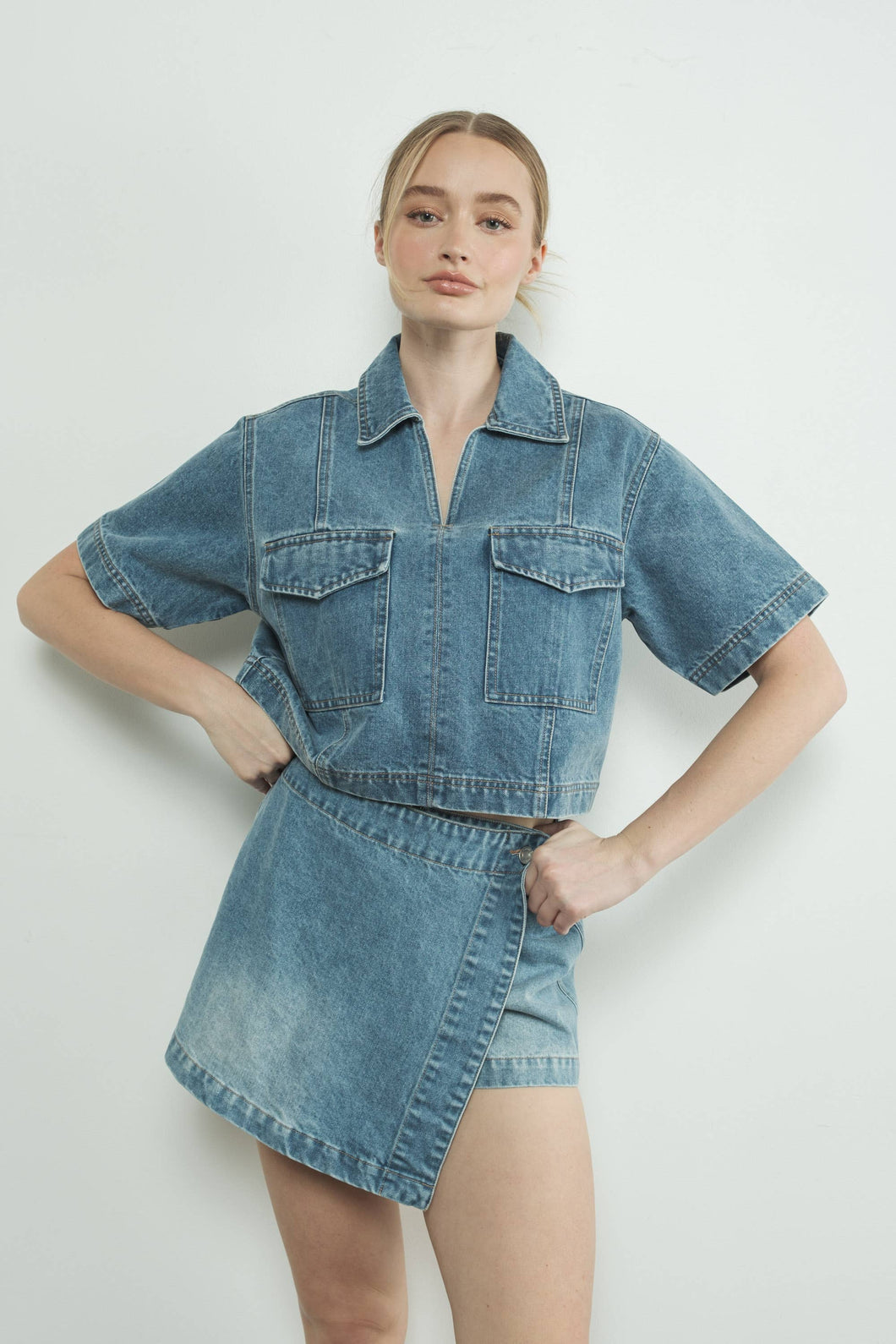 Macielle Denim Top