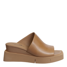 Load image into Gallery viewer, NAKED FEET - INFINITY in CAMEL Wedge Sandals
