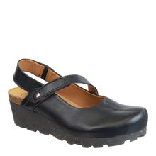 Load image into Gallery viewer, OTBT - PROG in BLACK LEATHER Wedge Clogs
